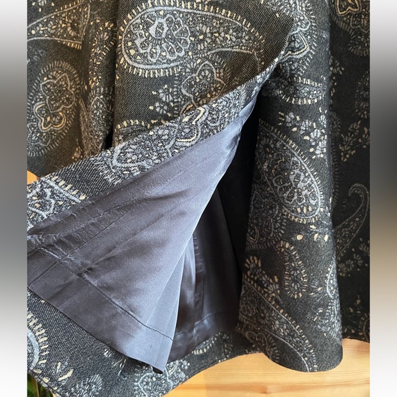 Vintage grey wool kimono coat / size 10 / paisley pattern - Picture 9 of 11